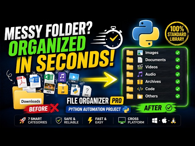 I Built a Smart File Organizer with Python (Portfolio Showcase)