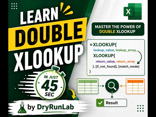 Double XLOOKUP in Excel in Just 45 Seconds! ⚡ #Shorts ⭐#short #excel #exceltips #exceltricks