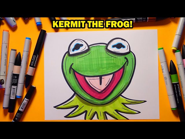 How to Draw Kermit the Frog from Sesame Street!