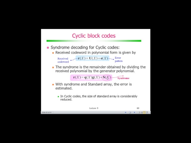 Codificação de Canal com Códigos de Bloco: Decodificação de código cíclico