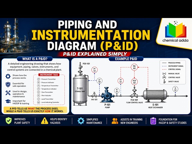 P&ID | Piping & Instrumentation Diagram Explained | #chemicalengineering @chemicaladda