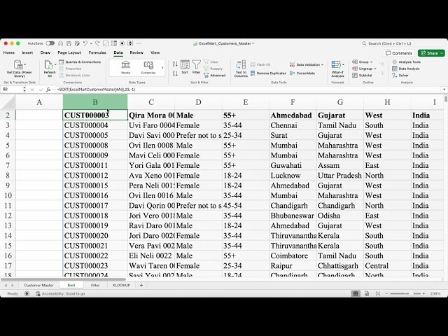 💎 Excel Gems #8 | SORT Function in Excel 365 | Sort Customer Data Like a Pro | Dynamic Arrays