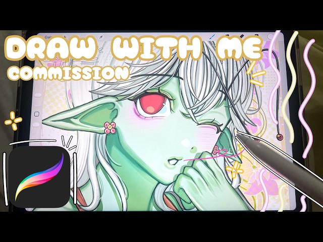 draw with me ⋆‧°𓏲ּ𝄢 || full process || procreate ⭑ commission ⭑ real time drawing ||