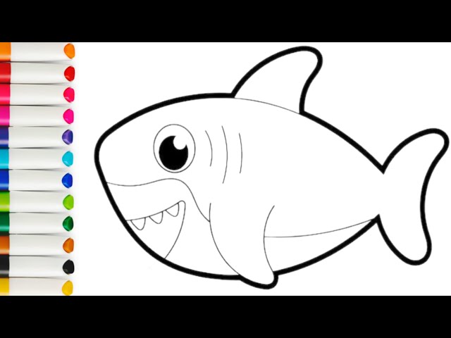 How To Draw Shark Easy Step By Step | Shark Drawing For Kids | Drawing For Beginners Easy | 