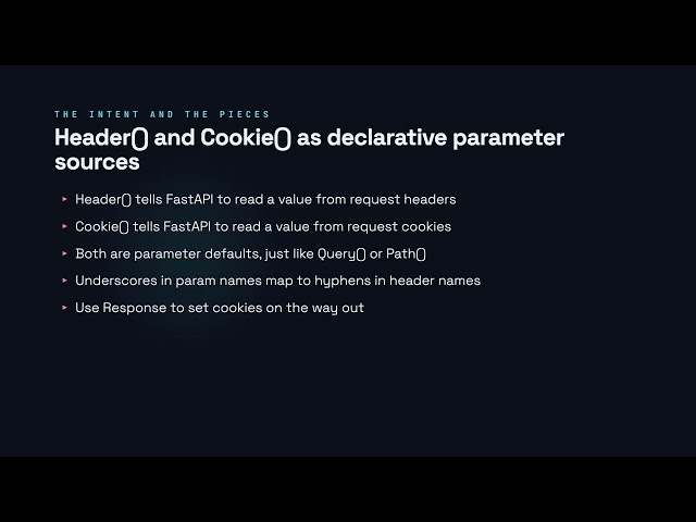 Headers and Cookies - FastAPI for Developers