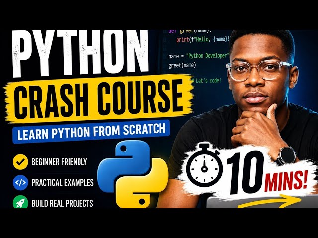🐍 Python Crash Course in Just 10 Minutes! 🚀 | Learn Python From Scratch