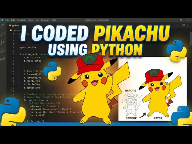  This Pikachu Was 100% Coded 👨🏻‍💻 | #Python #Coding