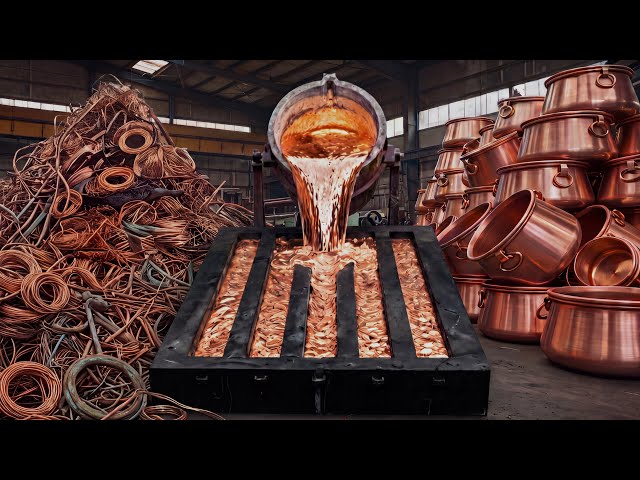 Unbelievable Recycling Process of Waste Copper Wires into Royal Coper Cooking Pot 