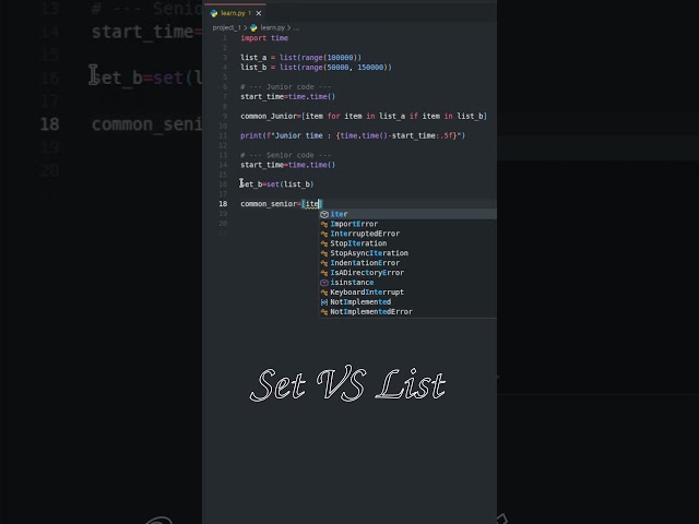 كود الجونيور: 266 ثانية 🐢 | كود السينيور: 0.05 ثانية! 🔥 #shorts  #cleancode #python