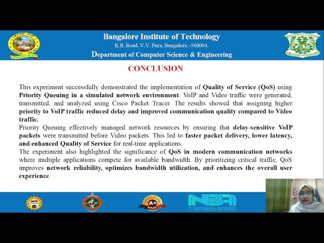 SIMULATE AND COMPARE QoS FOR VoIP AND VIDEO TRAFFIC USING PRIORITY QUEUING.