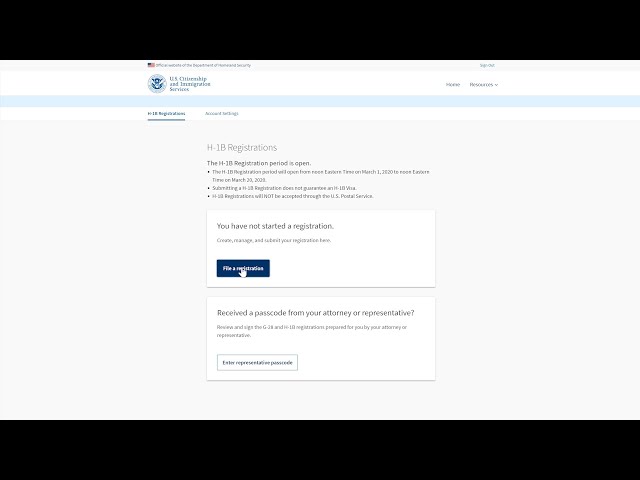 H-1B Electronic Registration Process: Registrants