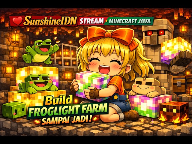 🐸✨ SunshineIDN LIVE Minecraft — Build Froglight Farm Sampai Jadi! 🔥