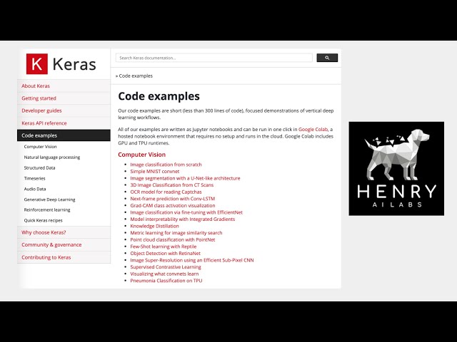 Keras Code Examples - Series Preview