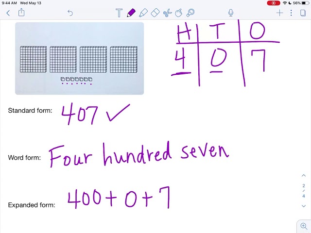 2nd Grade Place Value  standard, expanded, word form
