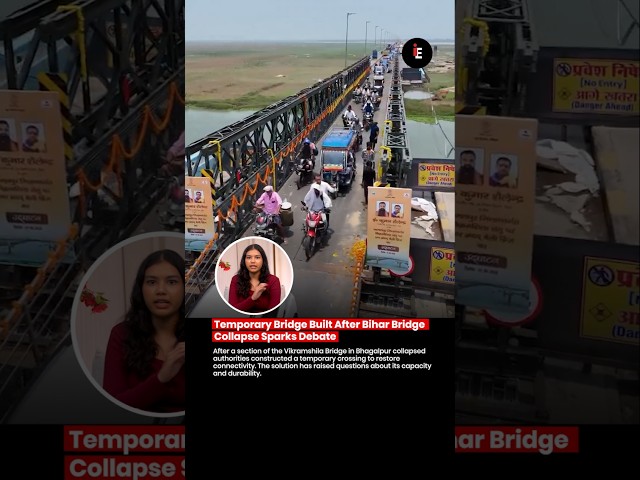 🌉 Temporary Bridge Built After Bihar Bridge Collapse Sparks Debate 😳🚧⚠️