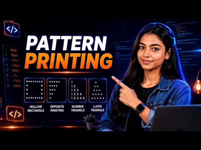 Pattern Printing in C++ | Floyd's Triangle, Star, Hollow Rectangle, Cross & More | Beginner Tutorial