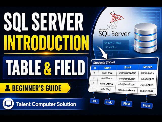 SQL Server Introduction, Table & Field TALENT COMPUTER SOLUTION
