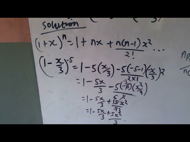 Binomial theorem with negative index short