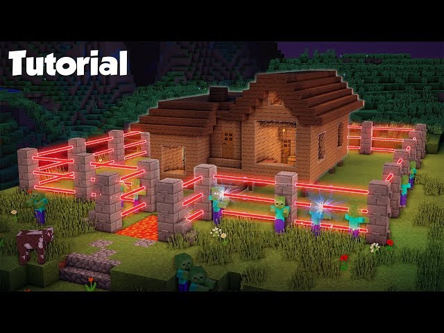 Minecraft: How to Build a Mob Proof Wooden House Tutorial  - (Safe Redstone House)