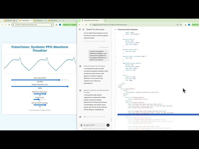 Creating a Synthetic PPG Waveform Visualizer with JavaScript | PulseViz Demo & Code Review