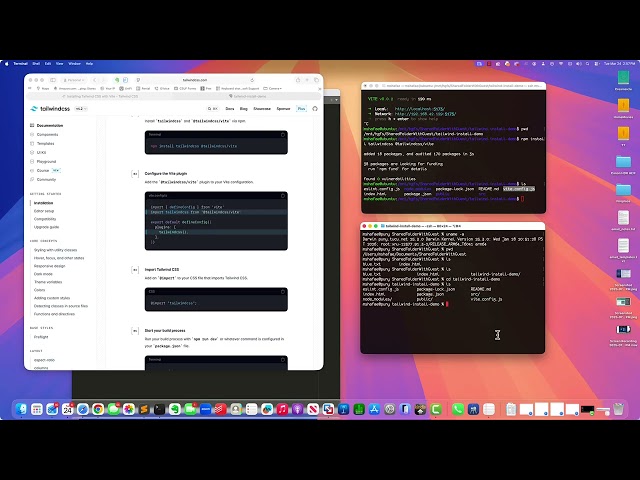 Adding Tailwind to a React project made with Vite