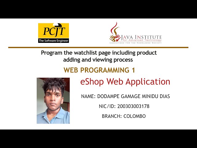 Programming the watchlist page including product adding and viewing process - Web Programming 1
