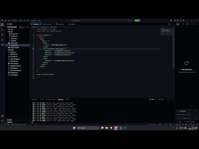 project portofolio Laundry #stream #live #coding #programming