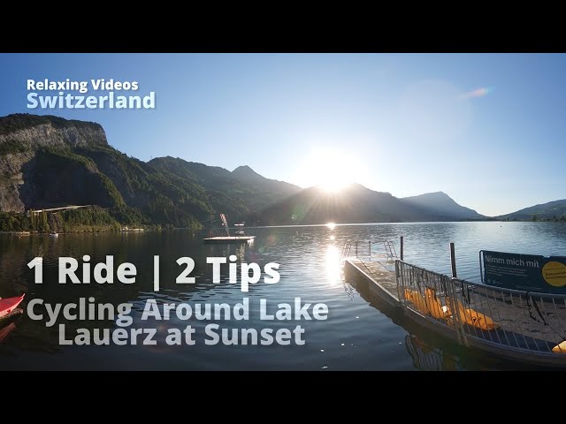 Peaceful Lake Lauerz Sunset Cycling 4K