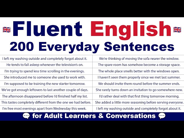 Fluent English Practice: 200 Everyday Sentences for Adult Learners & Conversations