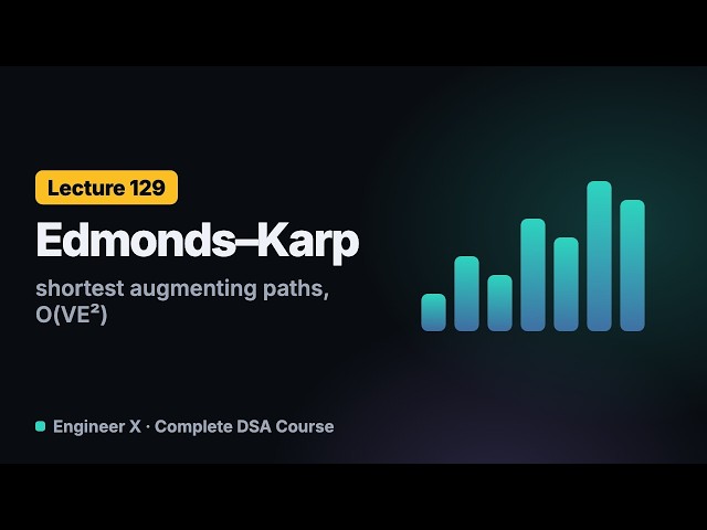 Edmonds-Karp Algorithm: Max Flow with BFS in O(VE²), Proof and Java Code | DSA Course L129