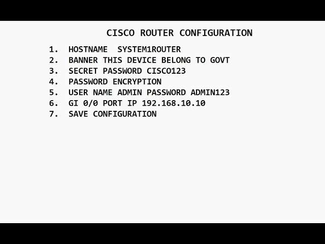 BASIC ROUTER CONFIGURATION CISCO PACKET TRACER LAB