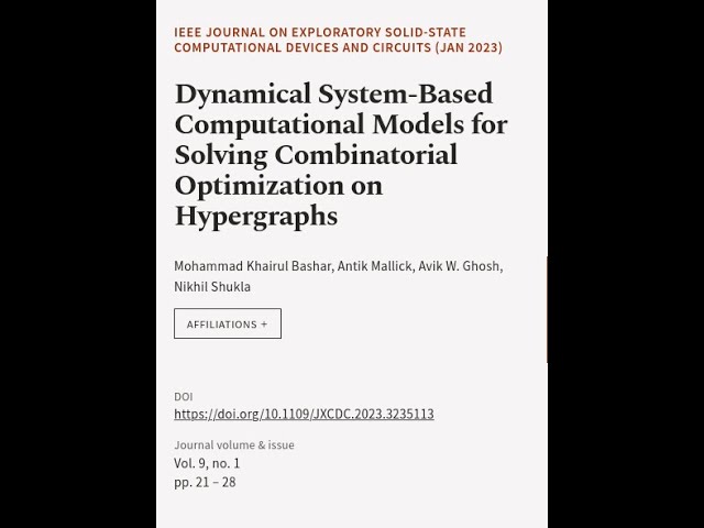 Dynamical System-Based Computational Models for Solving Combinatorial Optimization on... | RTCL.TV