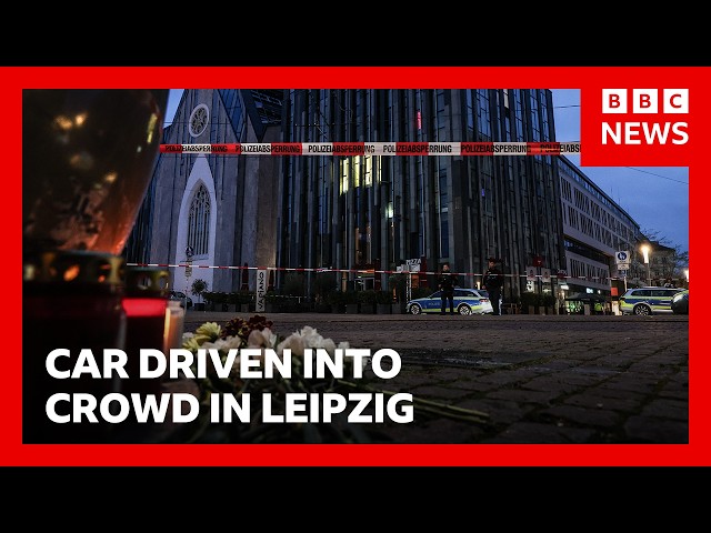 Two killed and many injured after car driven into crowd in German city of Leipzig | BBC News
