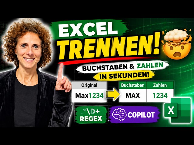 Separate letters & numbers in Excel – automatically with REGEX & Copilot! 🤯