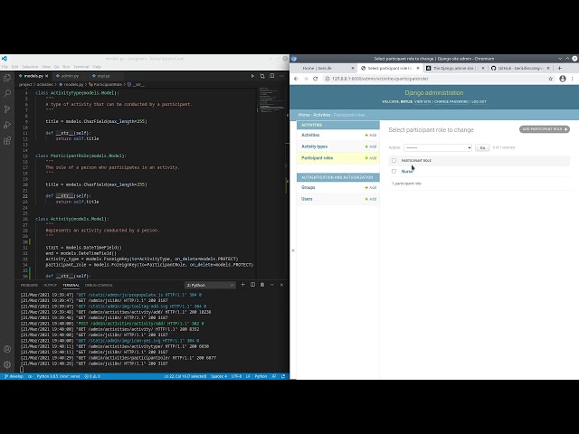 Live-code Django web app development