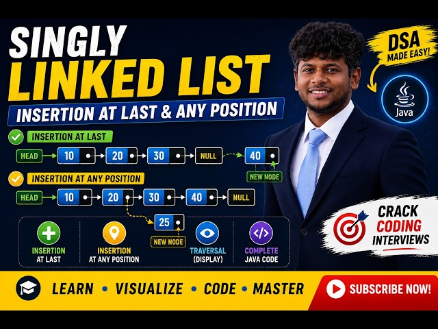 Linked List - 2 insert at end  and any pos