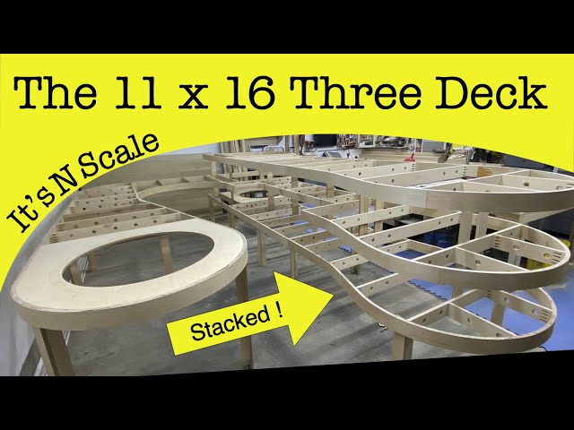 11x 16 multi deck layout N Scale model railroad layout