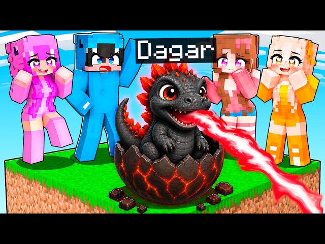 I Pretended to be a BABY GODZILLA in ONE CHUNK in Minecraft!