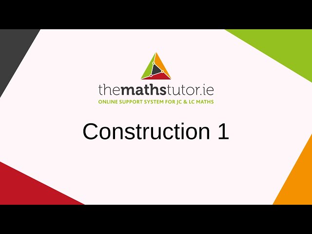Construction 1. Bisector of an angle, using only compass and straight edge