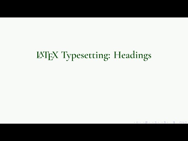 Headings | LaTeX Typesetting | Section | Subsection | TeXFolioLite