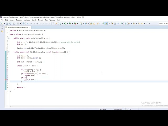Binary Search Algorithm in Java