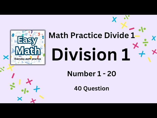EasyMath) Division 1 (1-20) Everyday Math practice/Math Quiz for Kids