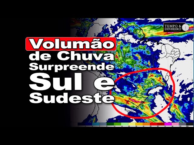 Heavy and voluminous rains in the South and Southeast. Attention São Paulo, MS and Paraná.