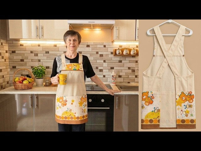 Finally, an apron that stays in place! Japanese-style apron with no pattern required!