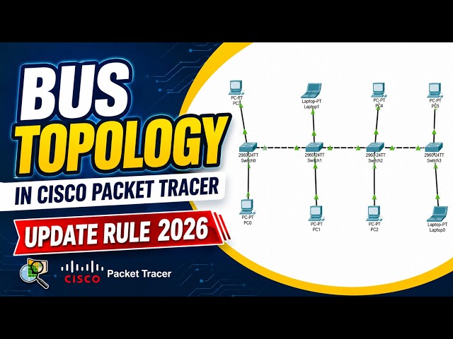Bus Topology in Cisco Packet Tracer | Complete Setup & Configuration | Update Rule 2026
