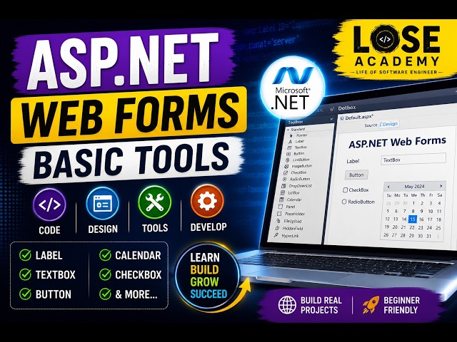 ASP.NET Web Forms Controls Tutorial 1 | Label, TextBox, Button, Image, ImageButton, CheckBox | Hindi