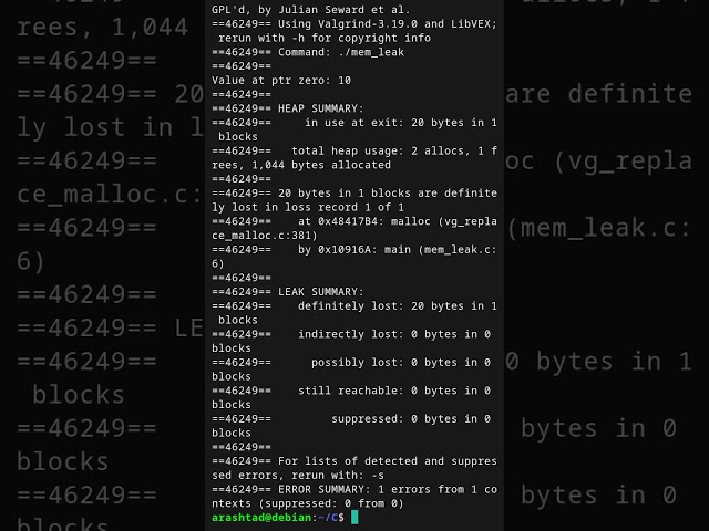 Valgrind for Memory Debugging in C