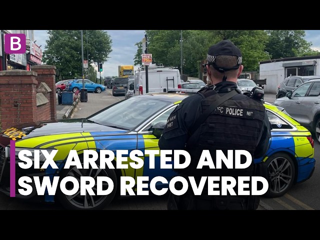 Armed officers arrested six males and recovered a sword on Old Walsall Road, Hamstead