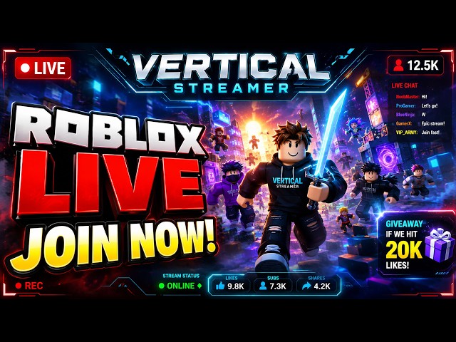 🔴LIVE NOW! Roblox Brainrot Challenge😱|One Mistake=Vertical Streamer Day 1#roblox #shortsfeed #gaming