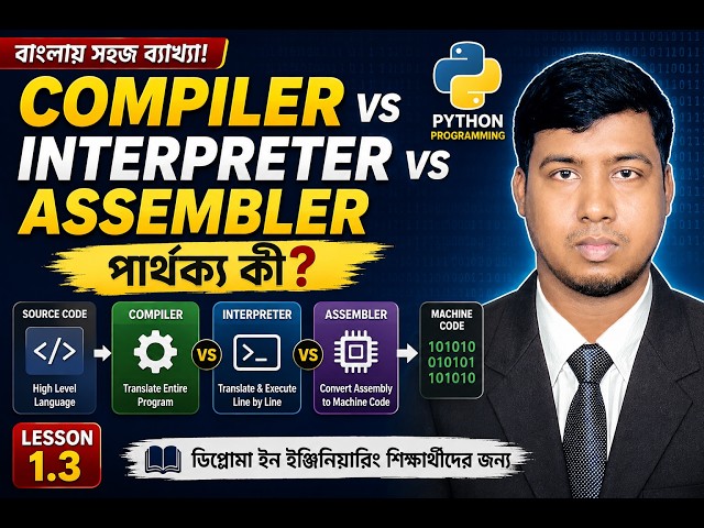 Translator Program in Bangla | Compiler vs Interpreter vs Assembler Explained | Python Programming